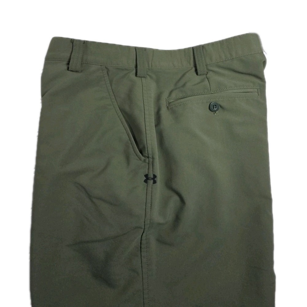 Under Armour Bentgrass Tech Pants Mens 34X30 OLIVE GREEN Check Stretch Golf